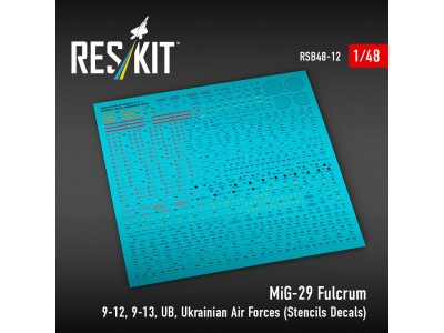 MiG-29 Fulcrum 9-12,9-13,UB, Ukrainian Air Forces (Stencils Decals)(1/48) 
