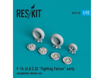 F-16 (A,B,C,D) Fighting Falcon early (weighted) wheels set 