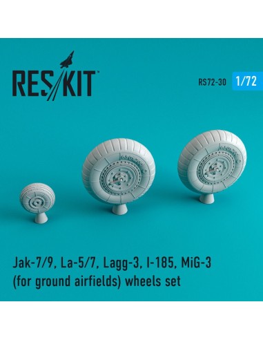 Jak-7/9, La-5/7, Lagg-3, I-185, MiG-3 wheels set for ground airfields 