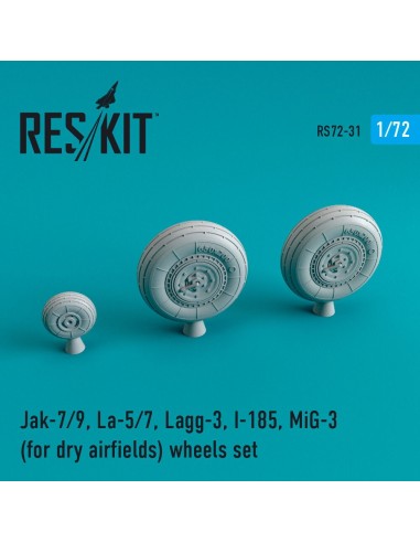 Jak-7/9, La-5/7, Lagg-3, I-185, MiG-3 wheels set for dry airfields 
