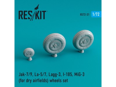 Jak-7/9, La-5/7, Lagg-3, I-185, MiG-3 wheels set for dry airfields 
