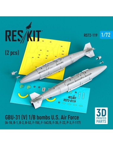 GBU-31 (V) 1/B bombs U.S. Air Force (2 pcs) (A-10, B-1, B-2, B-52, F-15E, F-16C/D, F-35, F-22, P-3, F-117) (3D Printed) 