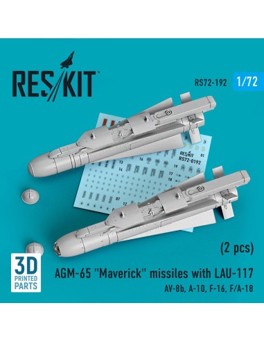 AGM-65 Maverick missiles with LAU-117 (2 pcs) (AV-8B, A-10, F-16, F/A-18) (3D Printed) 