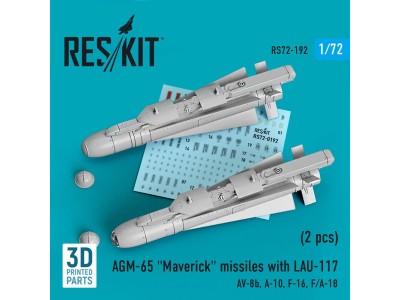 AGM-65 Maverick missiles with LAU-117 (2 pcs) (AV-8B, A-10, F-16, F/A-18) (3D Printed) 