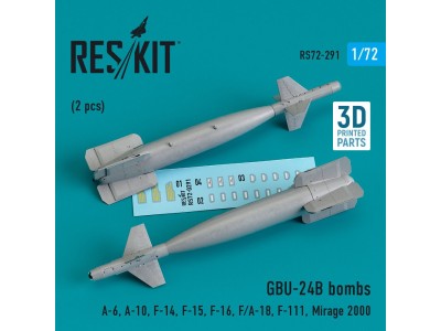 GBU-24B bombs (2 pcs) (A-6, A-10, F-14, F-15, F-16, F/A-18, F-111, Mirage 2000) (3D Printed) 