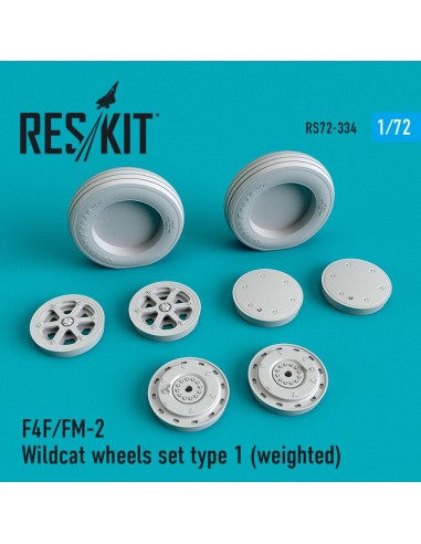 F4F/FM-2 Wildcat wheels set type 1 (weighted) 