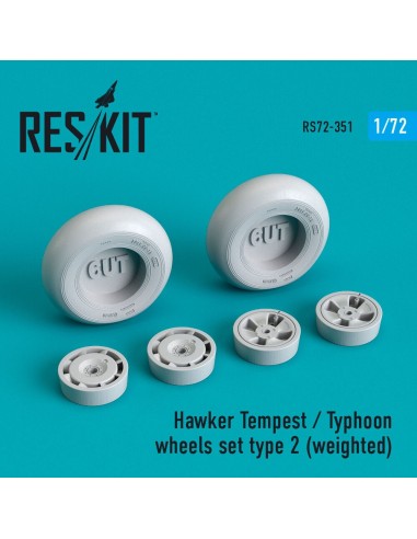 Hawker Tempest/Typhoon wheels set type 2 (weighted) 