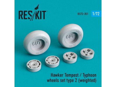 Hawker Tempest/Typhoon wheels set type 2 (weighted) 
