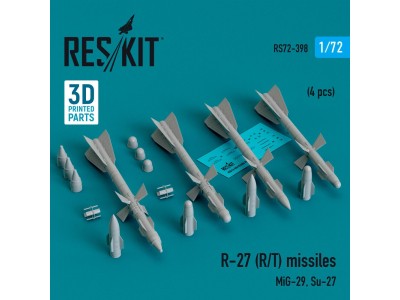 R-27 (R/T) missiles (4 pcs) (MiG-29, Su-27) (3D Printed) 