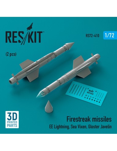 Firestreak missiles (2pcs) (EE Lightning, Sea Vixen, Gloster Javelin) (3D Printed) 