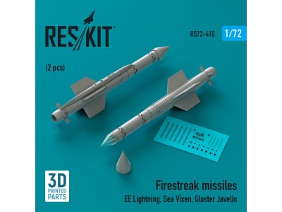 Firestreak missiles (2pcs) (EE Lightning, Sea Vixen, Gloster Javelin) (3D Printed) 