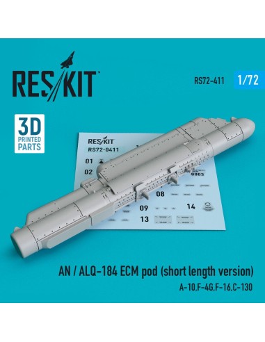 AN / ALQ-184 ECM pod (short length version) (A-10,F-4G,F-16,C-130) (3D Printed) 