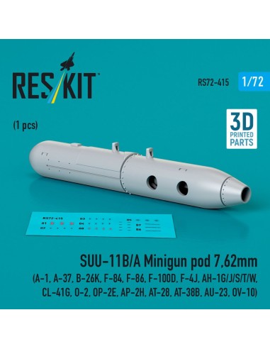SUU-11B/A Minigun pod 7,62mm (1 pcs) (A-1, A-37, B-26K, F-84, F-86, F-100D, F-4J, AH-1G/J/S/T/W, CL-41G, O-2, OP-2E, AP-2H, AT-2