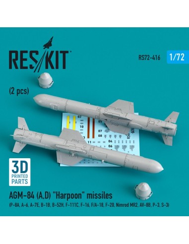 AGM-84 (A,D) Harpoon missiles (2 pcs) (P-8A, A-6, A-7E, B-1B, B-52H, F-111C, F-16, F/A-18, F-20, Nimrod MR2, AV-8B, P-3, S-3) (3