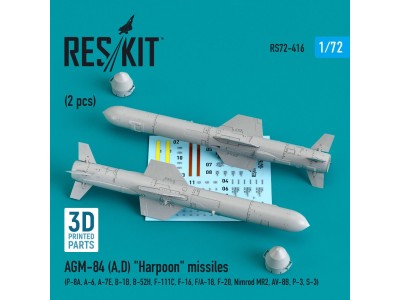 AGM-84 (A,D) Harpoon missiles (2 pcs) (P-8A, A-6, A-7E, B-1B, B-52H, F-111C, F-16, F/A-18, F-20, Nimrod MR2, AV-8B, P-3, S-3) (3