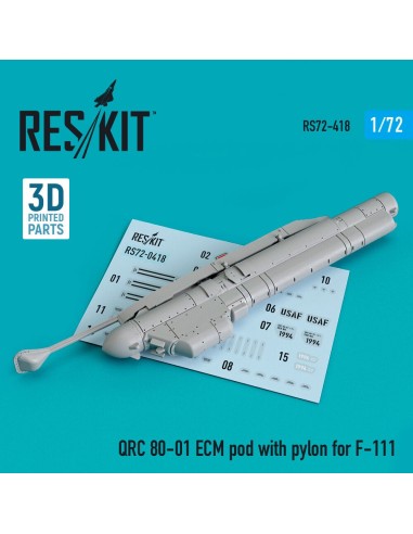 QRC 80-01 ECM pod with pylon for F-111 (3D Printed) 