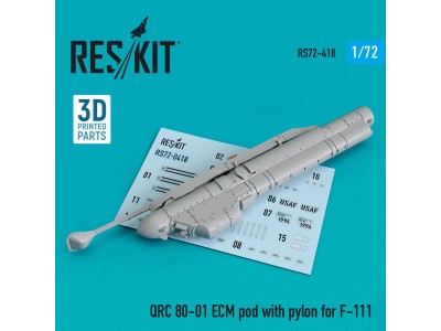 QRC 80-01 ECM pod with pylon for F-111 (3D Printed) 