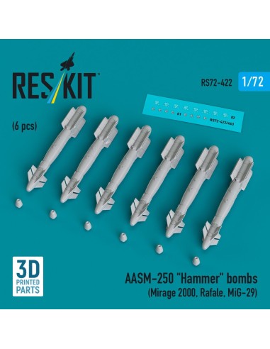 AASM-250 Hammer (6 pcs) (Mirage 2000, Rafale, MiG-29) (3D Printed) 