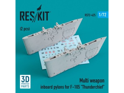 Multi weapon inboard pylons for F-105 Thunderchief (2 pcs) (3D Printed) 