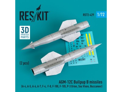 AGM-12C Bullpup B missiles (2 pcs) (A-4, A-5, A-6, A-7, F-4, F-8, F-100, F-105, P-3 Orion, Sea Vixen, Buccaneer) (3D Printed) 