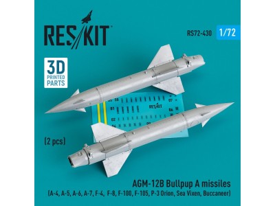 AGM-12B Bullpup A missiles (2 pcs) (A-4, A-5, A-6, A-7, F-4, F-8, F-100, F-105, P-3 Orion, Sea Vixen, Buccaneer) (3D Printed) 