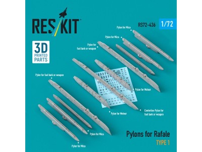 Pylons for Rafale type 1 (3D Printed) 