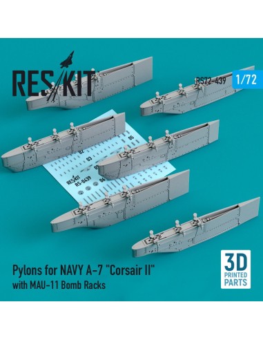 Pylons for NAVY A-7 Corsair II with MAU-11 Bomb Racks (3D Printed) 