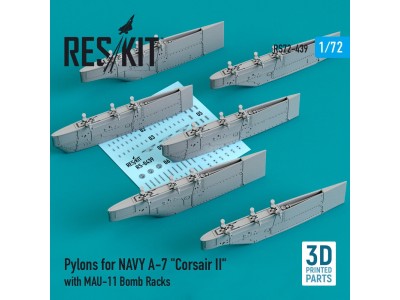 Pylons for NAVY A-7 Corsair II with MAU-11 Bomb Racks (3D Printed) 