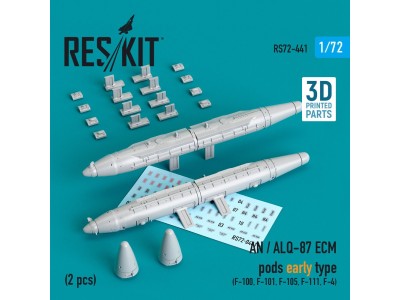 AN / ALQ-87 ECM pods early type (2 pcs) (F-100, F-101, F-105, F-111, F-4) (3D Printed) 