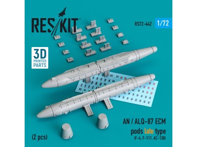 AN / ALQ-87 ECM pods late type (2 pcs) (F-4, F-111, AC-130) (3D Printed) 