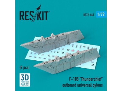 F-105 Thunderchief outboard universal pylons (2 pcs) (3D Printed) 