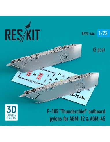 F-105 Thunderchief outboard AGM-12 & AGM-45 pylons (2 pcs) (3D Printed) 