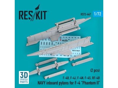 NAVY inboard pylons for F-4 Phantom II (2 pcs) (F-4B, F-4J, F-4N, F-4S, RF-4B) (3D Printed) 