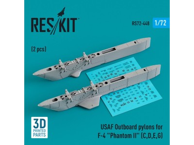 USAF Outboard pylons for F-4 Phantom II (C,D,E,G) (2 pcs) (3D Printed) 