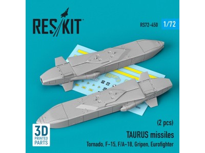 TAURUS missiles (2 pcs) (Tornado, F-15, F/A-18, Gripen, Eurofighter) (3D Printed) 