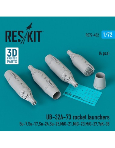 UB-32A-73 rocket launchers (4 pcs) (Su-7, Su-17, Su-24, Su-25, MiG-21, MiG-23, MiG-27, YaK-38) (3D Printed) 