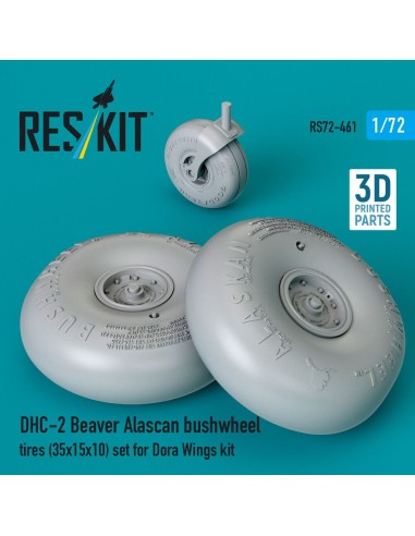 DHC-2 Beaver Alascan bushwheel tires (35x15x10) set for Dora Wings kit (3D Printed) 