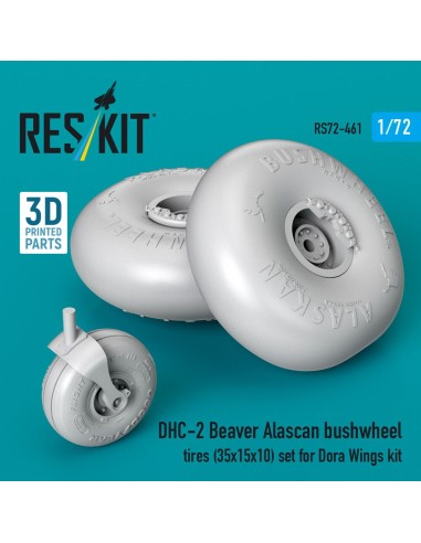 DHC-2 Beaver Alascan bushwheel tires (35x15x10) set for Dora Wings kit (3D Printed) 