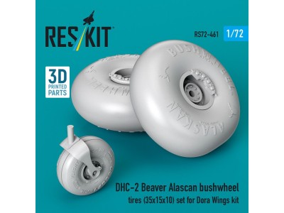 DHC-2 Beaver Alascan bushwheel tires (35x15x10) set for Dora Wings kit (3D Printed) 