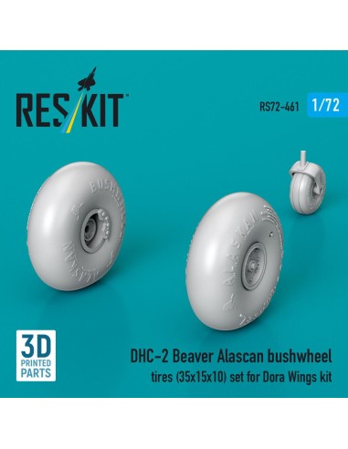 DHC-2 Beaver Alascan bushwheel tires (35x15x10) set for Dora Wings kit (3D Printed) 