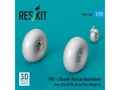 DHC-2 Beaver Alascan bushwheel tires (35x15x10) set for Dora Wings kit (3D Printed) 