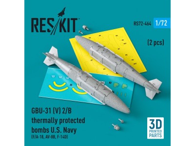 GBU-31 (V) 2/B thermally protected bombs U.S. Navy (2 pcs) (F/A-18, AV-8B, F-14D)(3D Printed) 