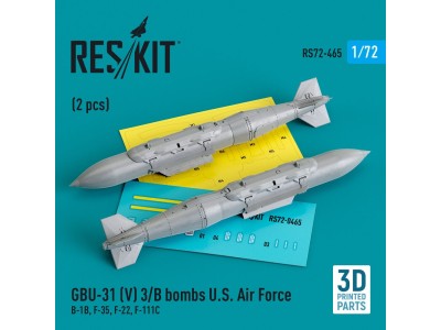 GBU-31 (V) 3/B bombs U.S. Air Force (2 pcs) (B-1B, F-35, F-22, F-111C) (3D Printed) 