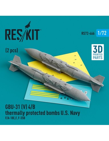 GBU-31 (V) 4/B thermally protected bombs U.S. Navy (2 pcs) (F/A-18E,F, F-35B) (3D Printed) 