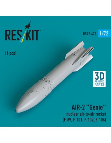 AIR-2 Genie nuclear air-to-air rocket (1 pcs) (F-89, F-101, F-102, F-106) (3D Printed) 