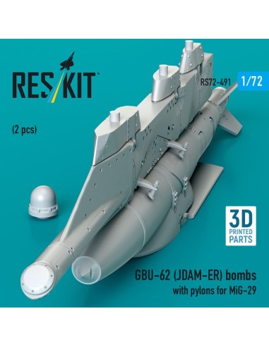 GBU-62 (JDAM-ER) bombs with pylons for MiG-29 Fulcrum (2 pcs) (3D Printed) 