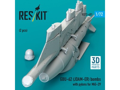 GBU-62 (JDAM-ER) bombs with pylons for MiG-29 Fulcrum (2 pcs) (3D Printed) 