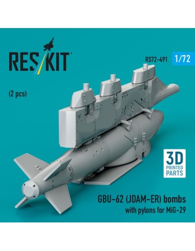 GBU-62 (JDAM-ER) bombs with pylons for MiG-29 Fulcrum (2 pcs) (3D Printed) 