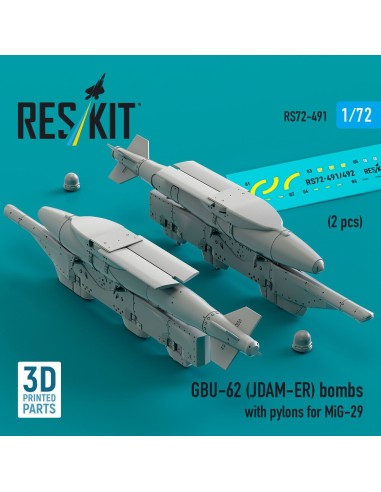GBU-62 (JDAM-ER) bombs with pylons for MiG-29 Fulcrum (2 pcs) (3D Printed) 