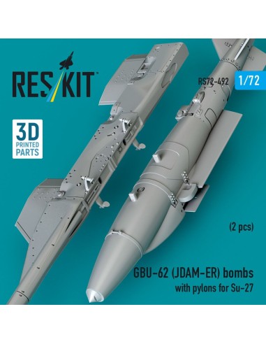 GBU-62 (JDAM-ER) bombs with pylons for Su-27 Flanker (2 pcs) (3D Printed) 